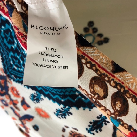 Bloomchic Bandana Print Trim Ruffles Sleeve Pocket Wrap Romper Ivory 18-20 NWOT - Picture 7 of 8